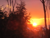 Sunset shining, sparkling, sinking