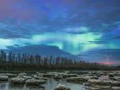 Winter passing down the river