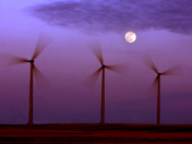 Windmills and full moon
