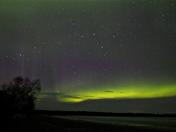 Aurora over beach