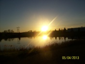 Evening sun reflecting on Water