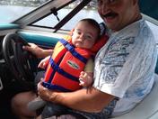 Great Grandson's First Boat Ride