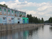 reflections in old port of montreal