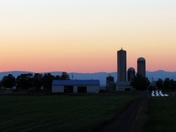Blue Mountains in Quebec at Sunset
