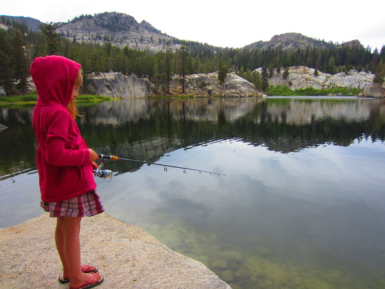 Fishing on Upper Twin Lake, Kaiser Wilderness