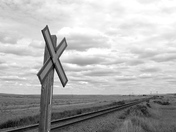 Train tracks in the Alberta Badlands