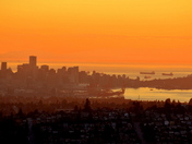 Yellow sky over downtown Vancouver