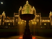 Moon, Water Fountain and Parliament Building
