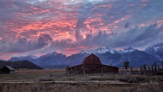 Sunset at the Moulton Barn 
