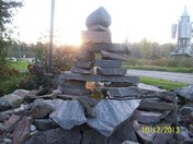 Evening Sun behind Inukshuk Orrville