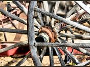 Antique wagon wheels