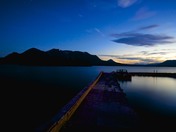 Midnight on Atlin Lake in August