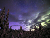 Aurora playing in the clouds