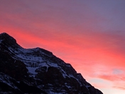 Sunset silhouette and Mt Rundle