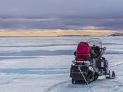 Sunset, Water, Ice and Flurries