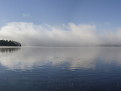 Lake of Two Rivers: sun and mist