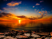 Sun of fire at Lac St-Jean