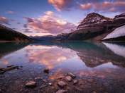 Berg Lake sunset reflection
