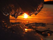 Sunset through the ice 