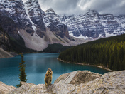 Morraine Lake and friend