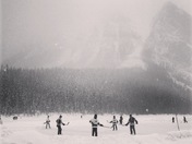 Pond Hockey on Lake Louise