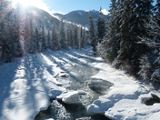 Afternoon sun on Toby Creek