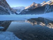 Lake Louise reflecting light 