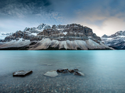 Icy Blue Bow Lake on the Icefield Parkway