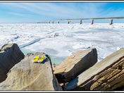 Yellow white and blue 