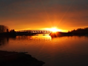 Sunrise at the old wharf bridge