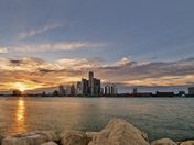 Detroit, Michigan Skyline from Windsor, Ontario