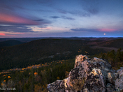 Sunrise and Moon setting