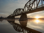 Fredericton Walking Bridge At Dawn