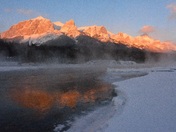 Rundle Mountains in Sunrise