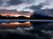 Banff Vermilion Lakes in sunrise
