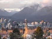 Grouse Mountain above Vancouver during sunset