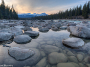 Athabasca River sunset 
