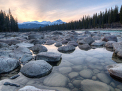 Athabasca River sunset 
