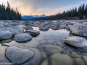 Athabasca River sunset 
