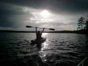 Kayaking at sunset