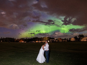 Bride and Groom under the Northern Lights