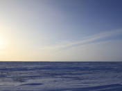 Winter arctic landscape with snow