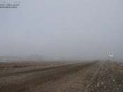Heavy fog along the coastline of Arviat