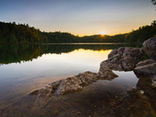 Sunset over Pink Lake