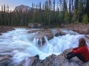 I, myself in Natural Bridge over the Kicking Horse River