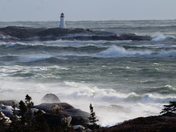 Peggy's Cove, Nova Scotia 2 days after class 2 hurrican. 