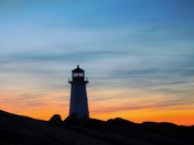 A silhouette of Peggyâ€™s Cove