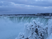 Frozen Falls in The Evening