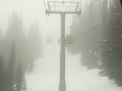 Going up the mountain in the gondola