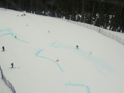 View of skiers from Gondola